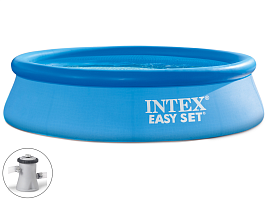 Надувной бассейн 28122 с надувным бортом 305*76 с насосом и фильтром